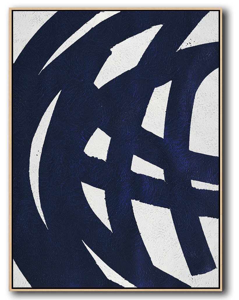 Navy Blue Minimal Art #NV65B